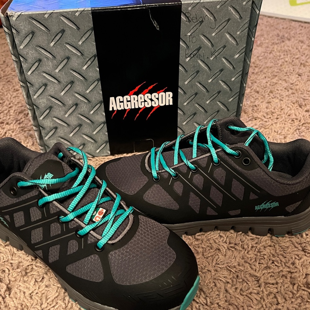 Aggressor Steel toe shoes.